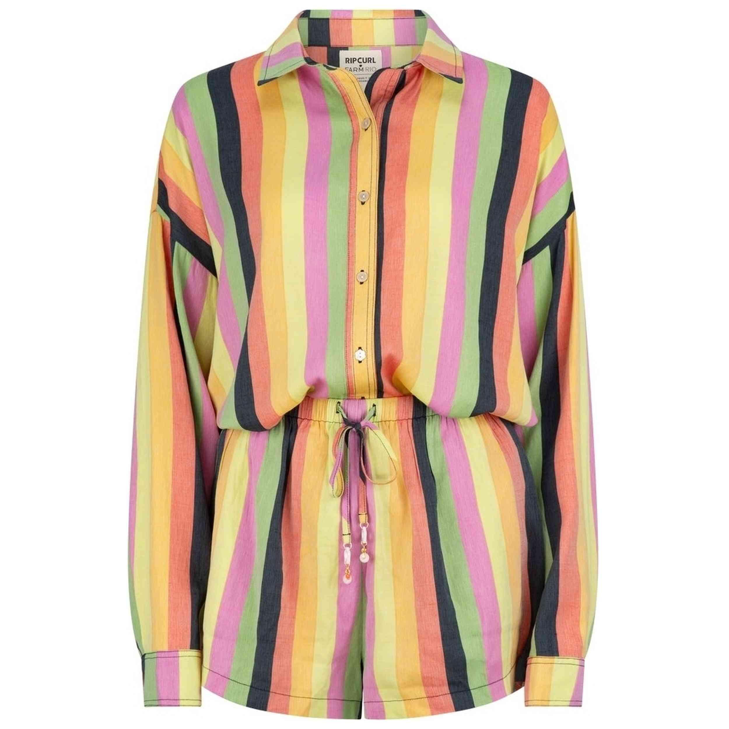 Chemise Rip curl modèle Neon Stripe Relaxed Shirt pour femmes 4/4