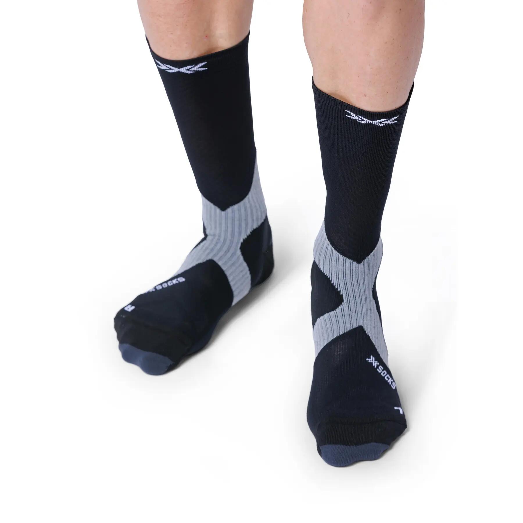 Chaussettes X-Socks Bike Expert Crew Noir/Gris Foncé 2/4
