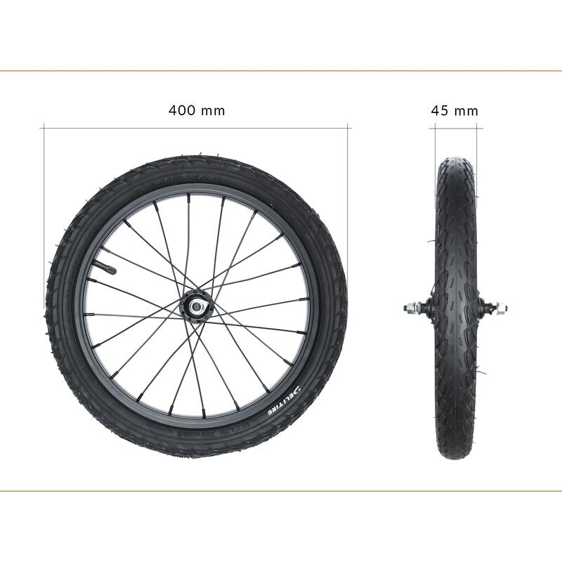 Roată din aluminiu neagră 16 cu anvelopă SA‑206 BK complet