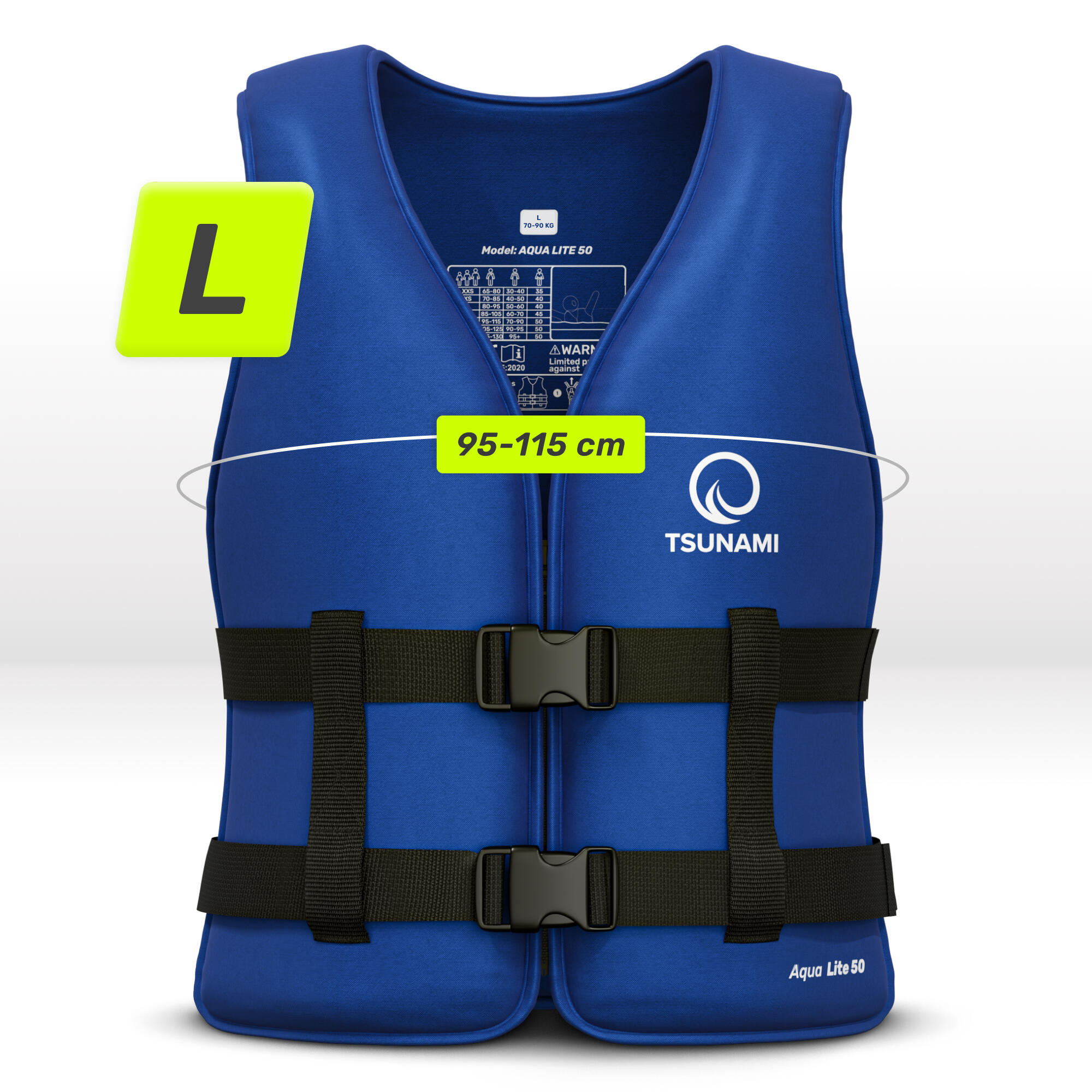 Kamizelka asekuracyjna do pływania, na kajak i deski SUP TSUNAMI Aqua Lite 50 6/7