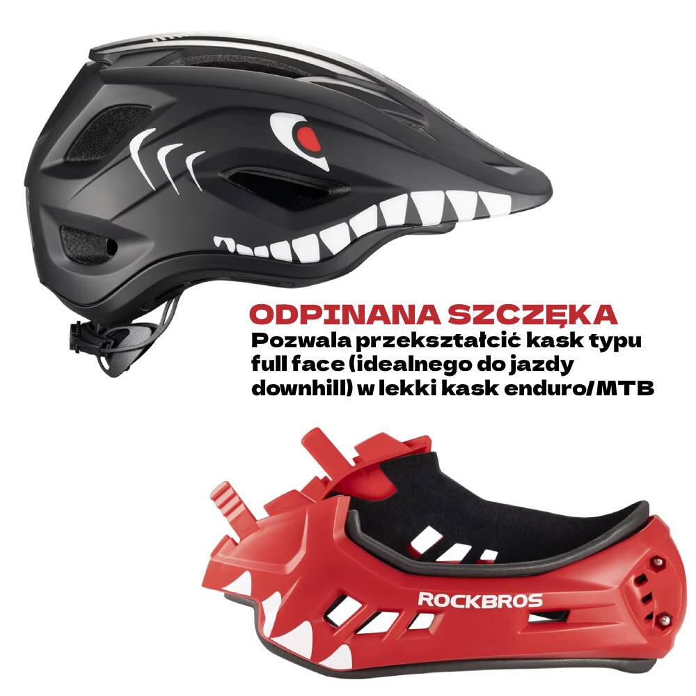 Kask rowerowy dziecięcy z odpinana szczęką 2w1 ROCKBROS TT-3200 OFF-ROAD
