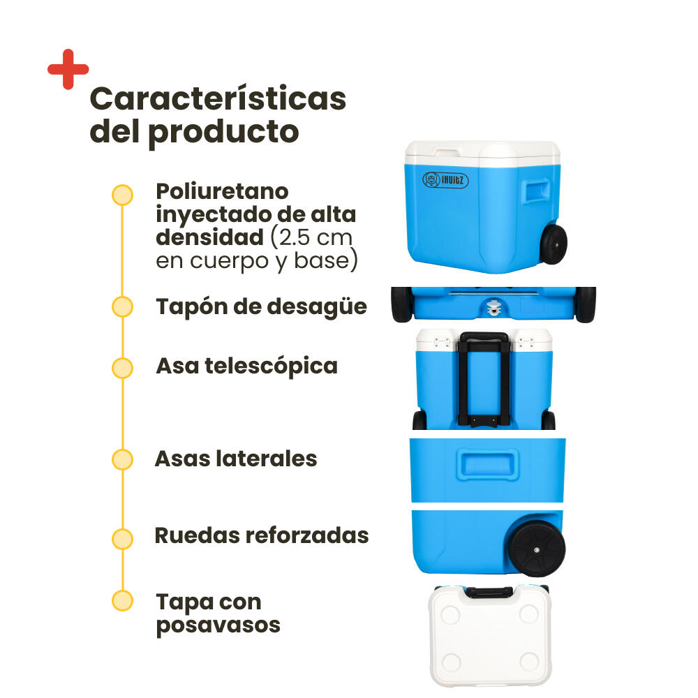 Frigorífico Portátil com Rodas 52L Azul – INUITZ Island Roller 4/5