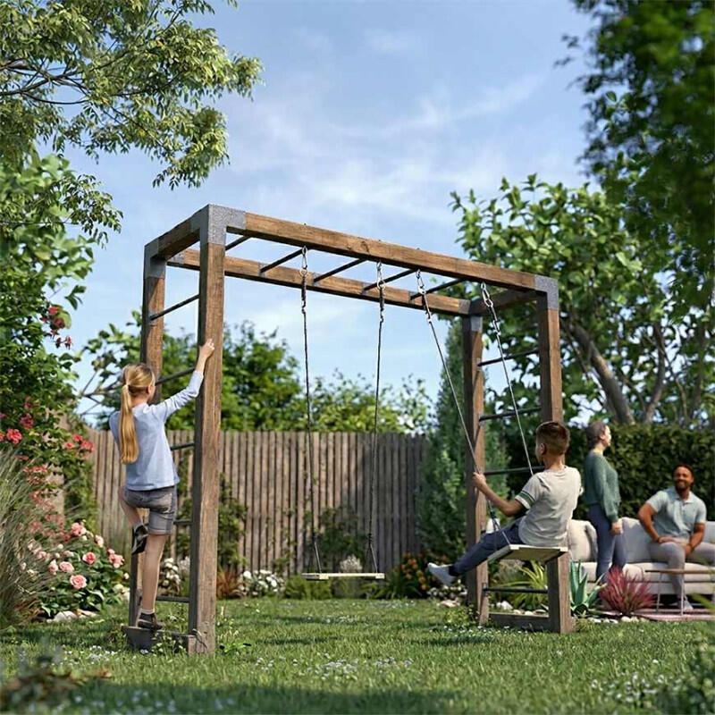 Aire de jeux multi-activités en bois avec 2 balançoires HECTOR 3/5