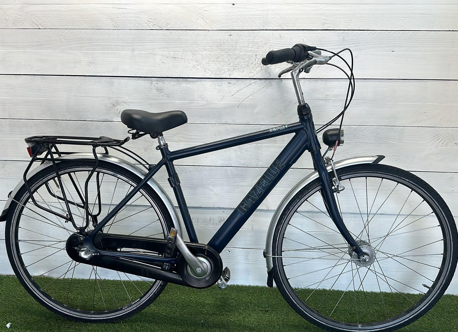 Gazelle stadsfiets 28" blauw, tweedehands 1/3