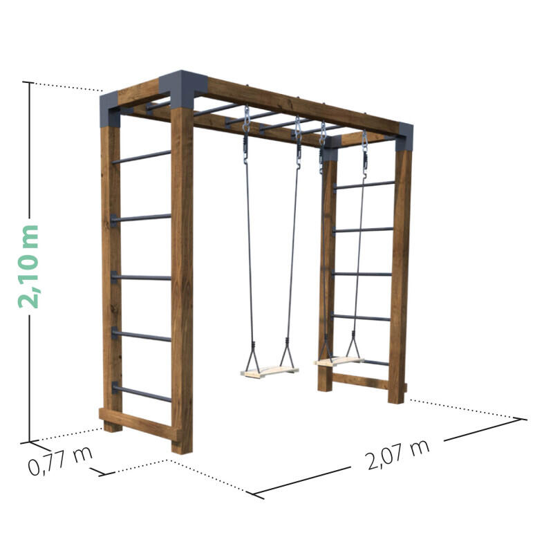 Aire de jeux multi-activités en bois avec 2 balançoires HECTOR 4/5