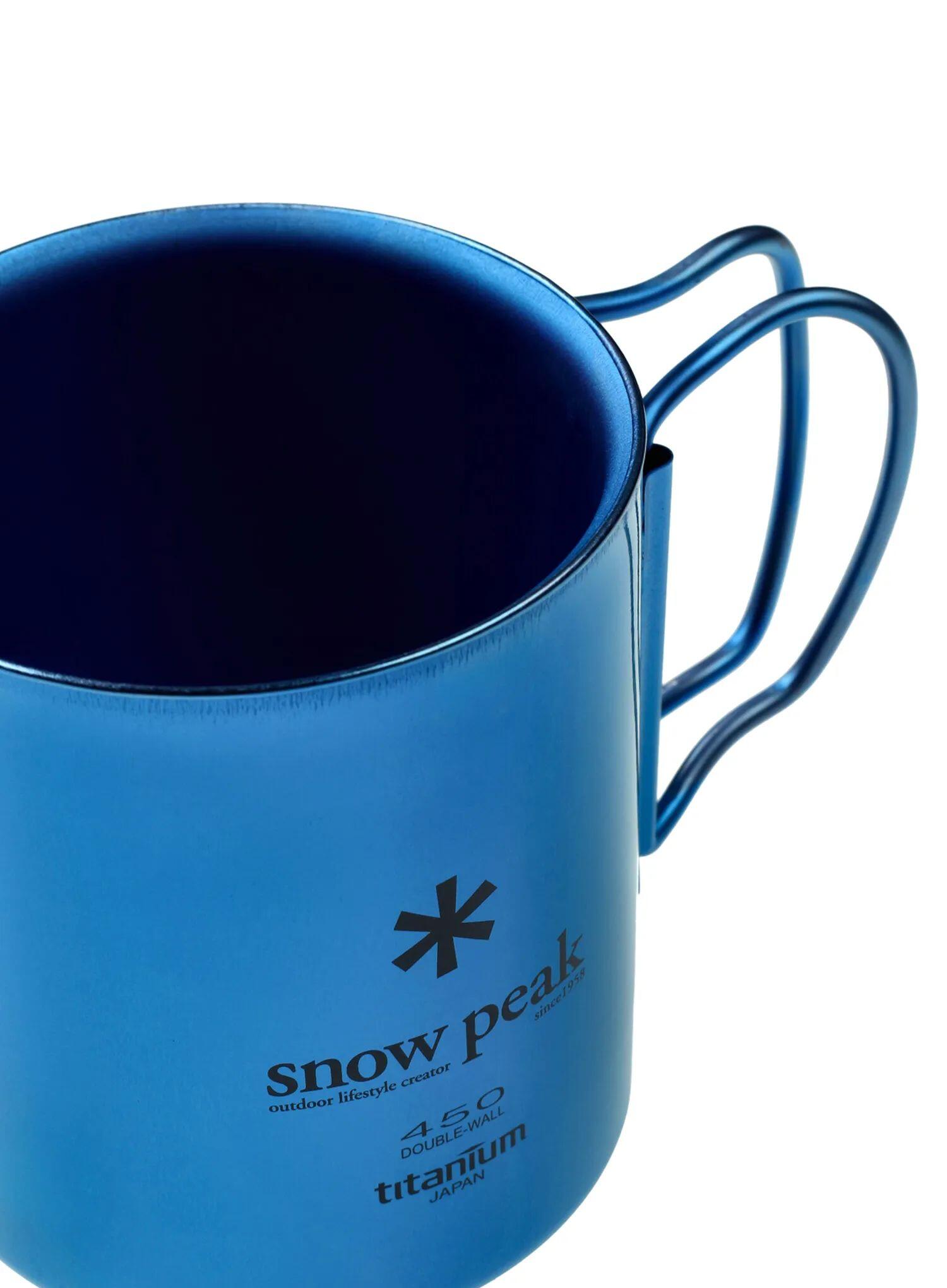 Kubek termiczny Snow Peak Titanium Double Wall 450 ml Mug - blue 4/5
