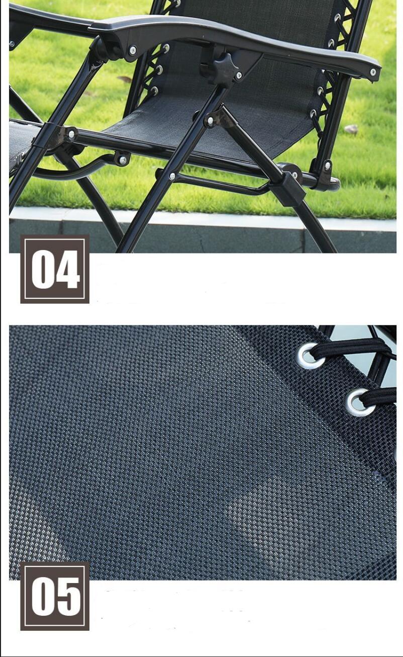 Silla Plegable Camping Tipo Tumbona Multiposición Negro 6/6