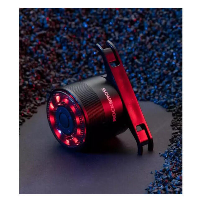 Lampka rowerowa tylna Rockbros Q1 LED USB Kolory RGB na siodło i sztycę 5/7