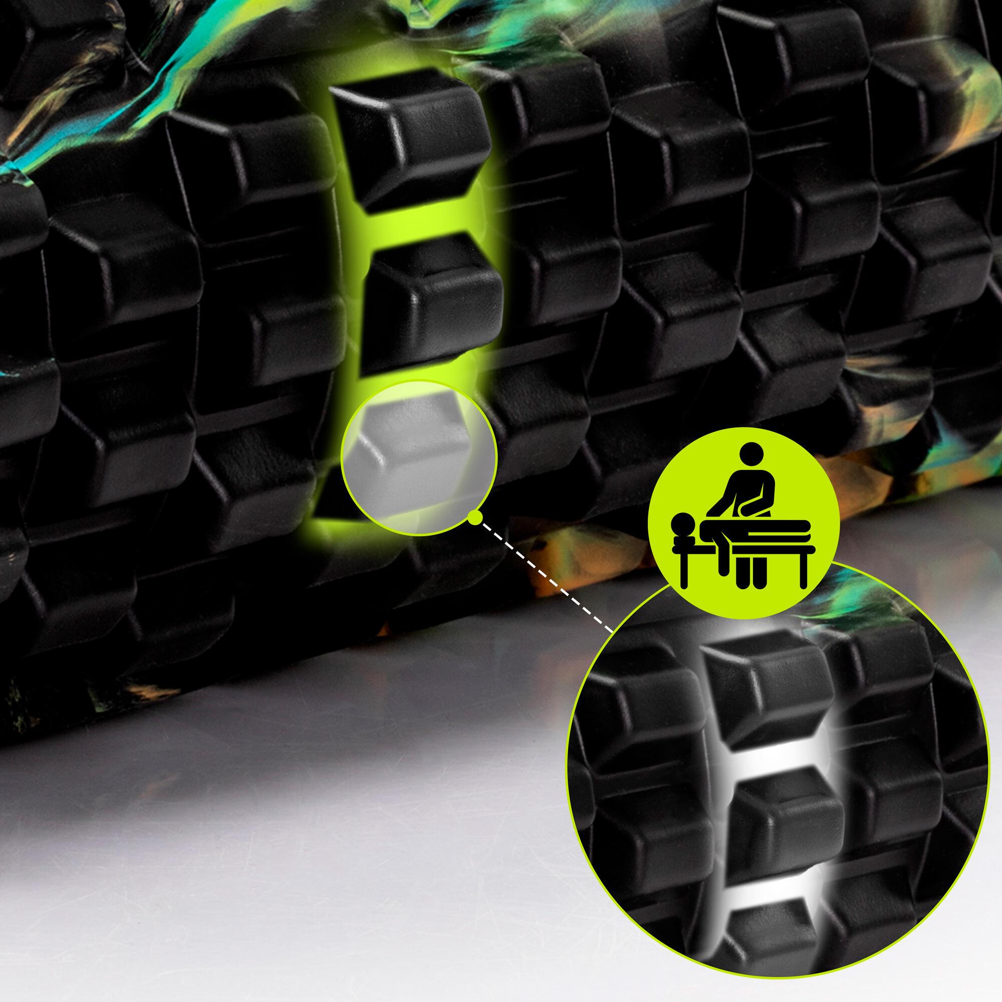 Roller fitness Actiget do masażu ciała średnio twardy, wałek z wypustkami 4/7