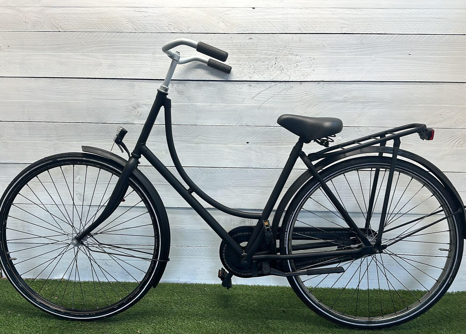 Oma-/opafiets stadsfiets 28" zwart - coasterbrake, met standaard 2/3