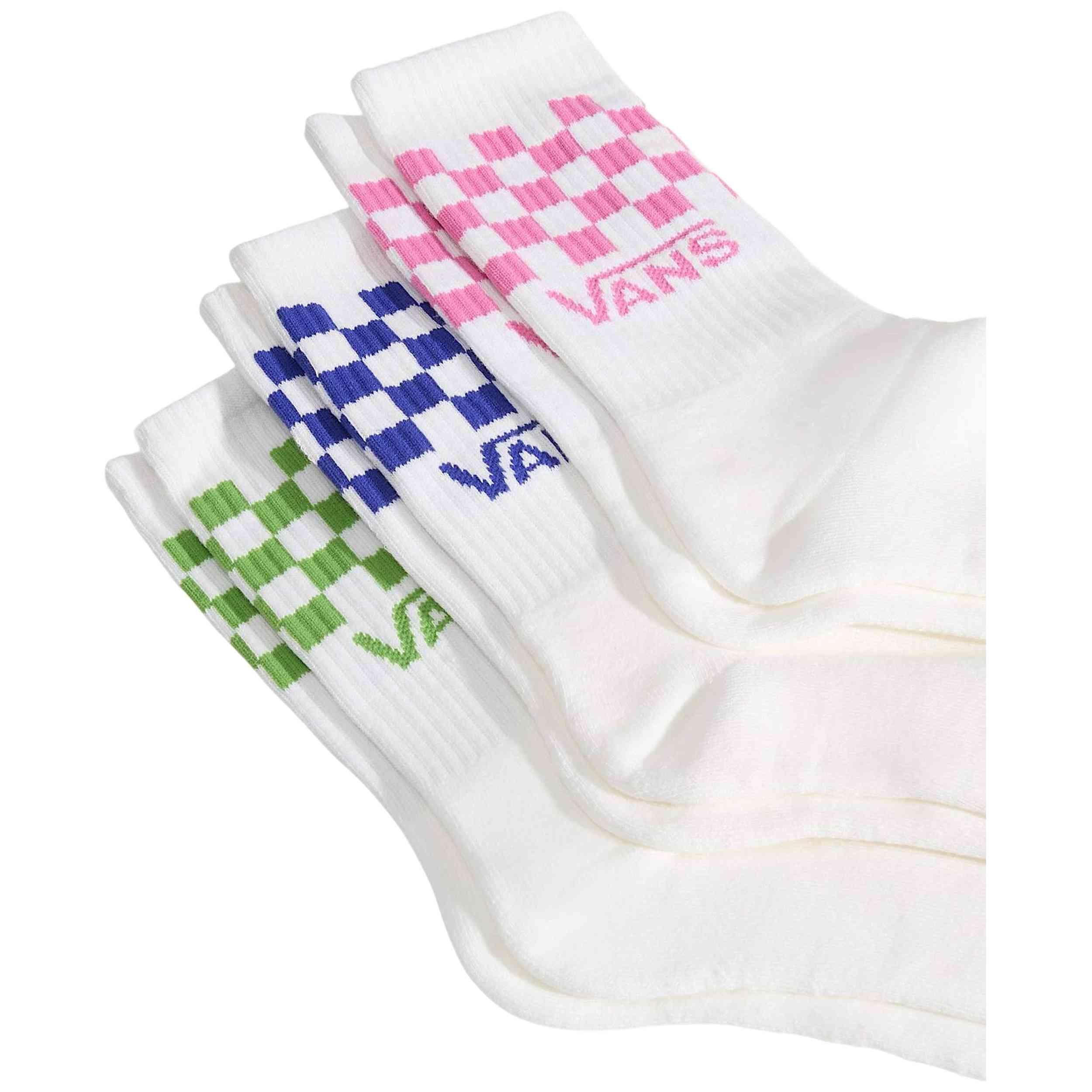 Calzini Vans modello Calcetines Vans Classic Check Crew blanco rosa a per unisex 3/3