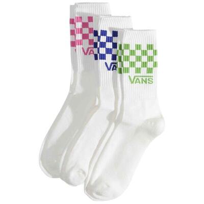 Calzini Vans modello Calcetines Vans Classic Check Crew blanco rosa a per unisex