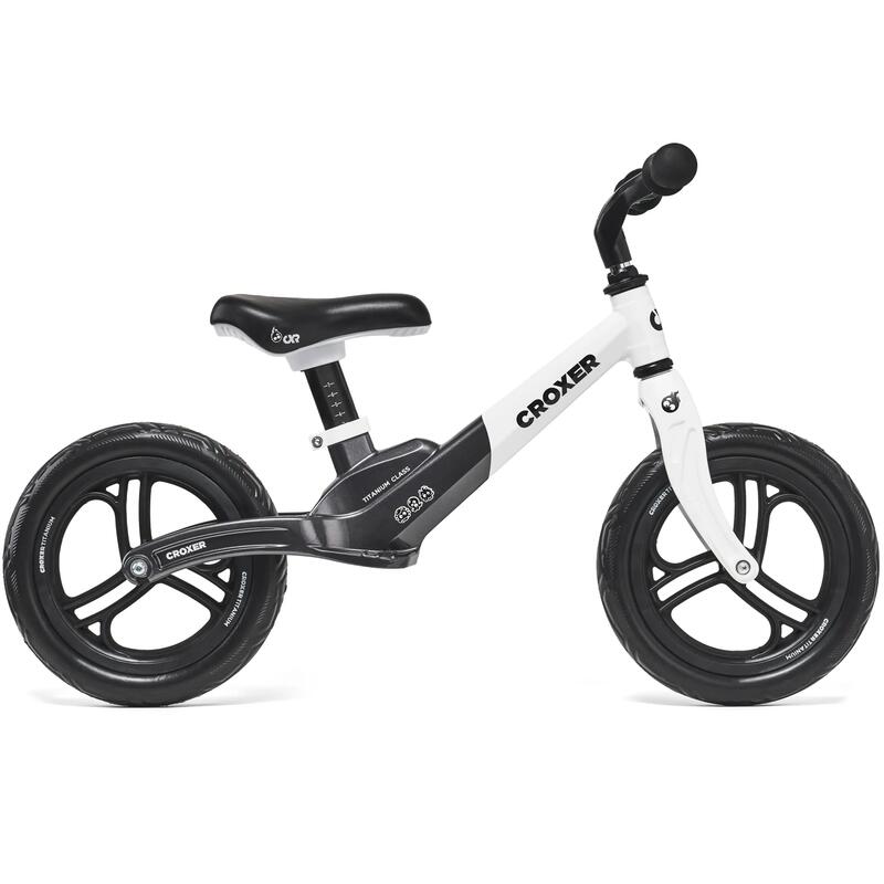 Bicicleta fara pedale copii CROXER Titanium Pro, Negru/Alb, Copii