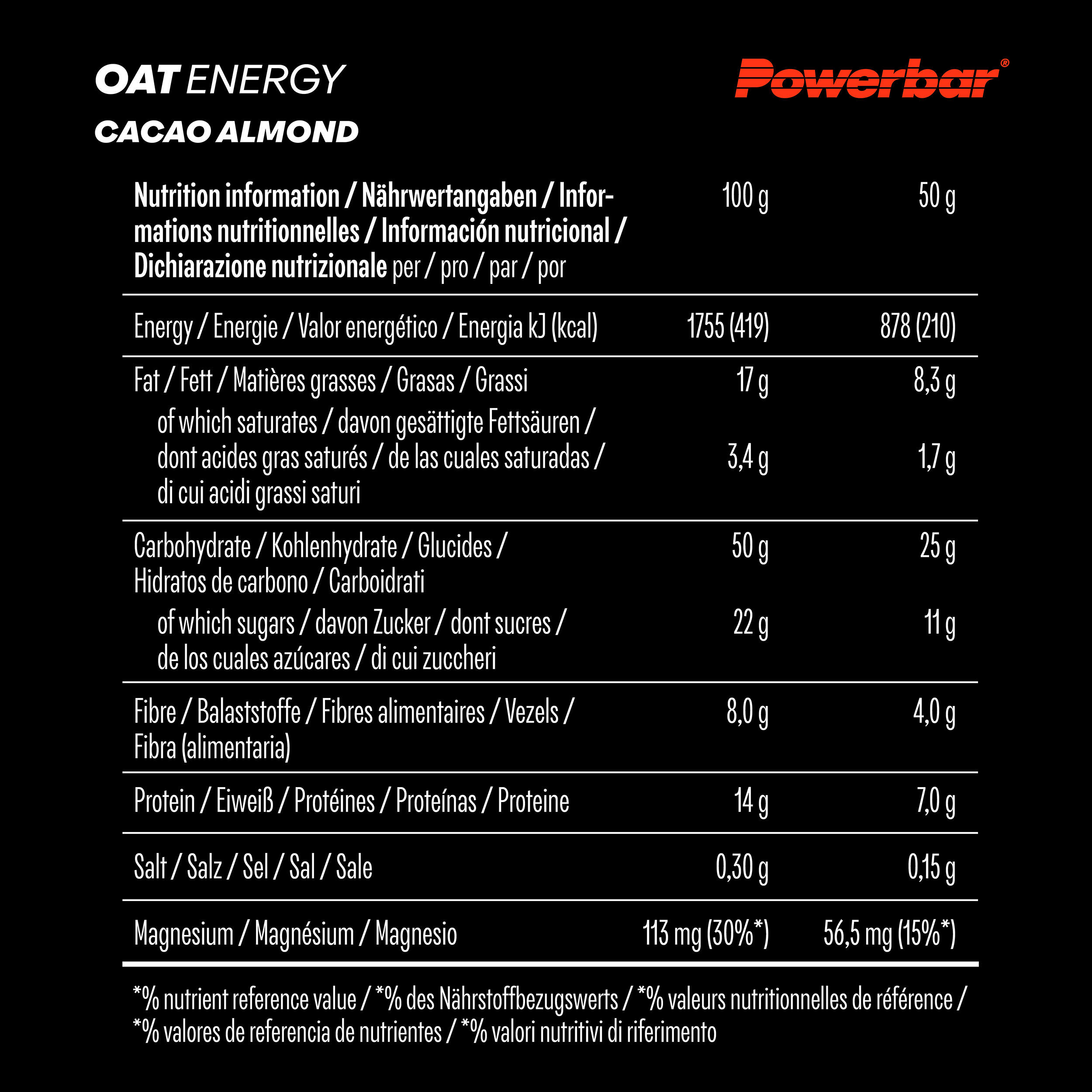 Oat Energy Cacao Almond 15x50g veganer Haferriegel 5/5