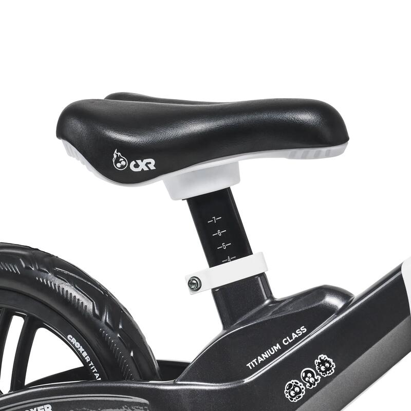 Bicicleta fara pedale copii CROXER Titanium Pro, Negru/Alb, Copii