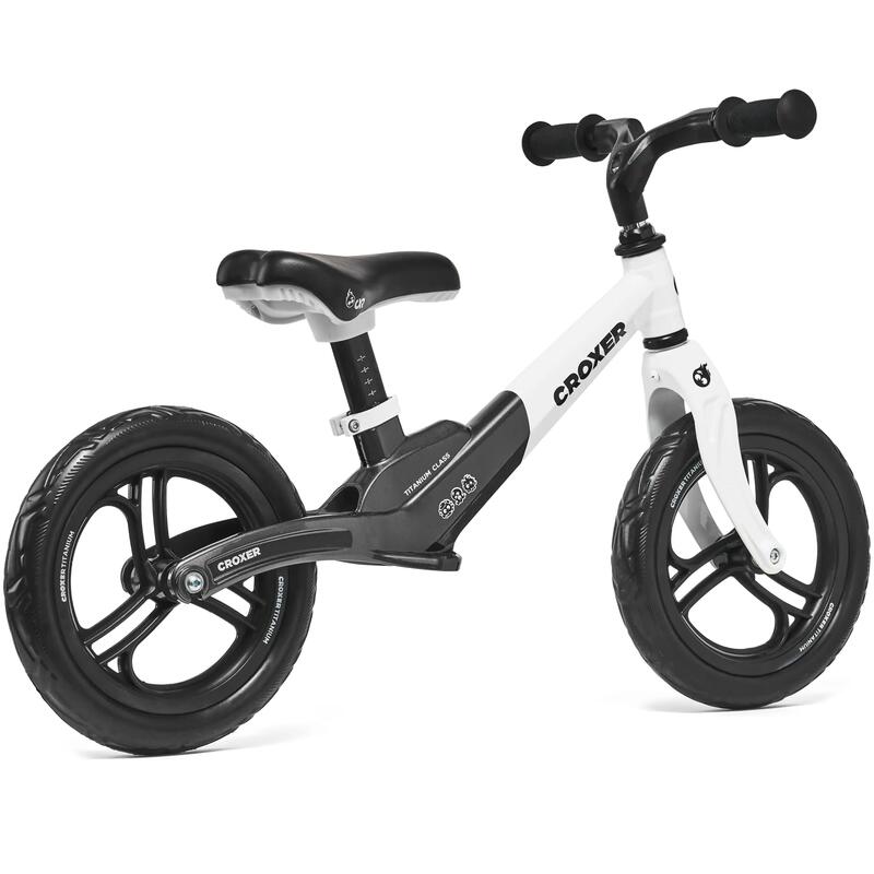 Bicicleta fara pedale copii CROXER Titanium Pro, Negru/Alb, Copii