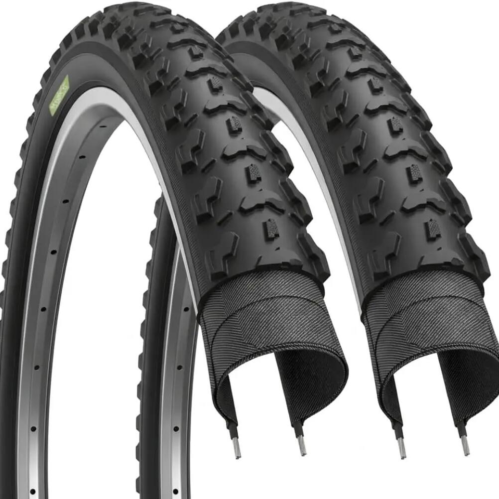 2 Tyres 26x1.95(53-559) NO Tubes, Bicycle Tyres 26x1.95 Black MTB EV