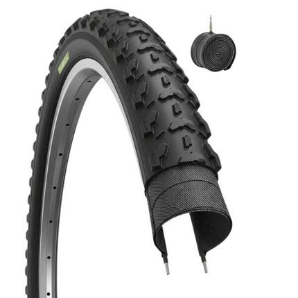 1 Reifen 26x1.95(53-559)+ Schlauch, Fahrradreifen 26x1.95 Schwarz MTB EV
