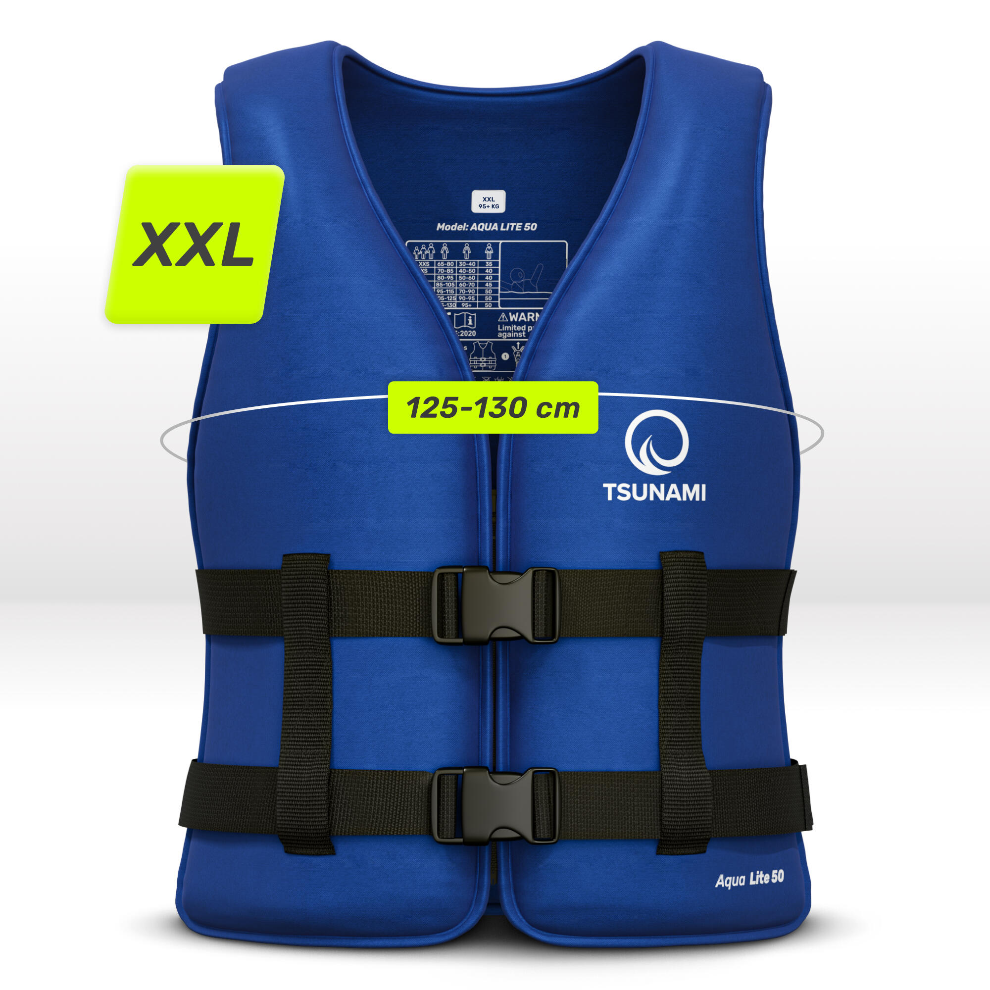 Giubbotto aiuto galleggiamento SUP nylon TSUNAMI blu navy XXL 6/7