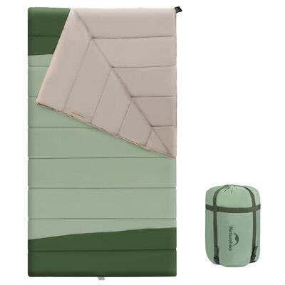 Extra brede camping slaapzak 200×115 cm comfort 7°c groen
