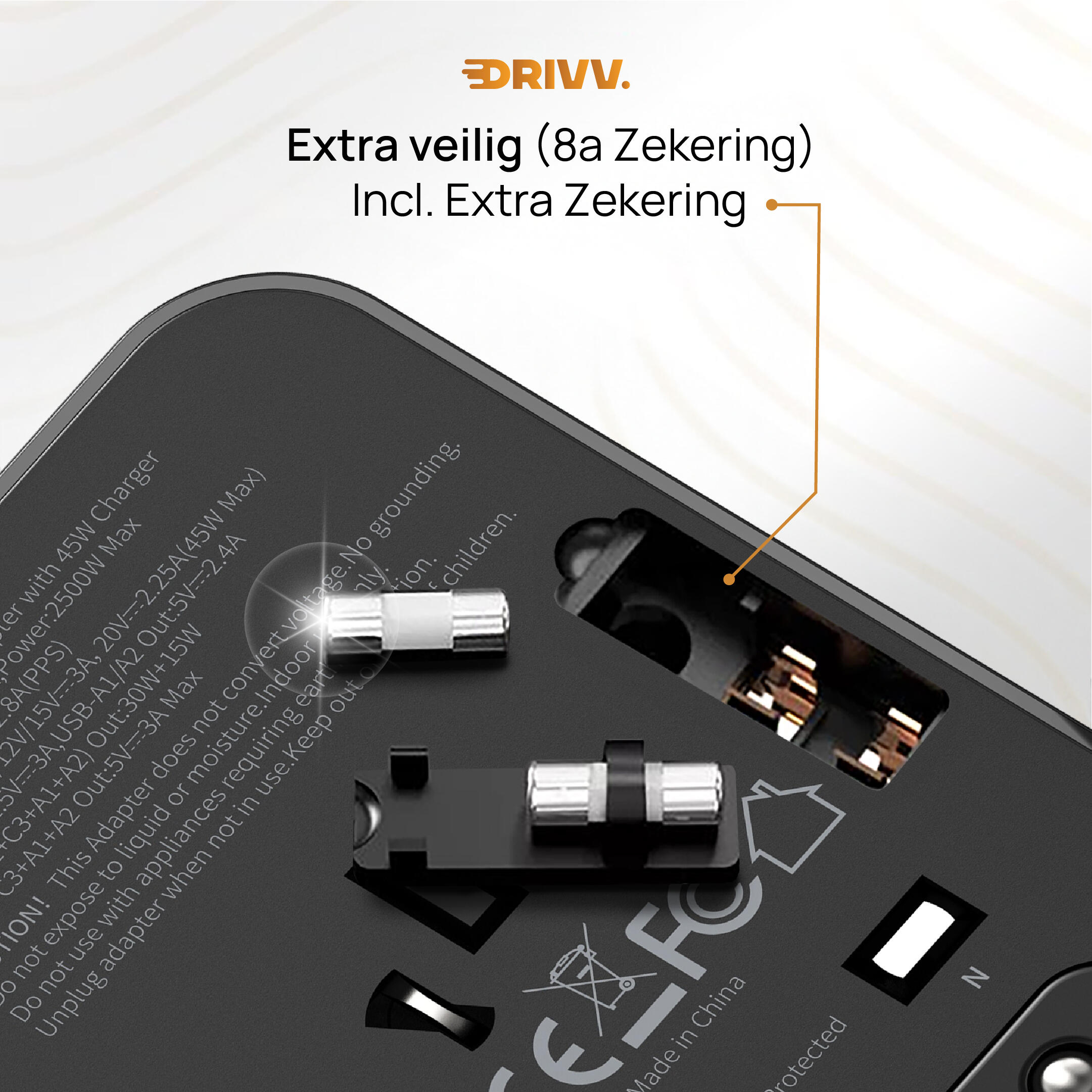 Wereldstekker - 45W snellader - Reisstekker - USB-C adapter 4/7
