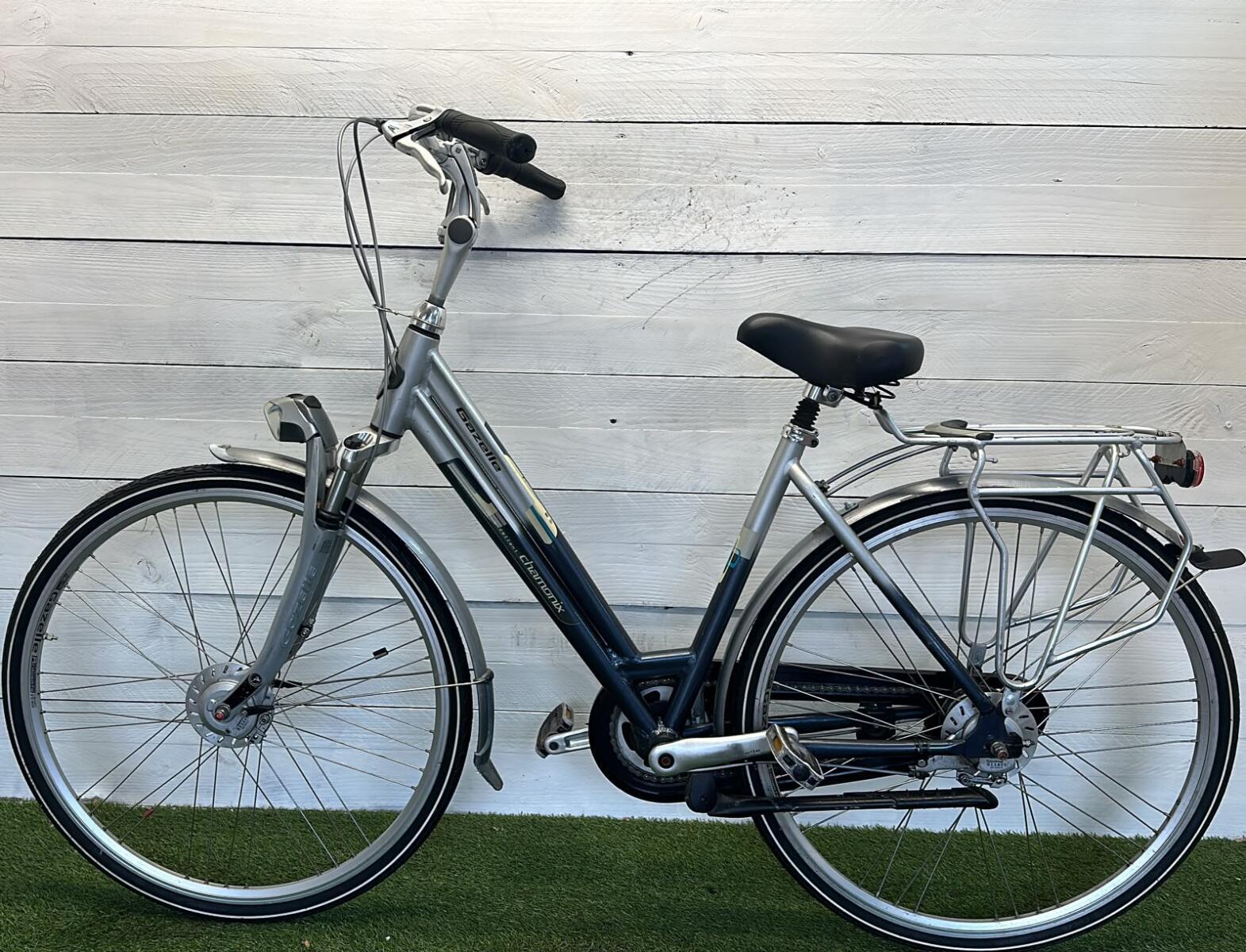 Gazelle stadsfiets, 28" met standaard, verstelbare stuurpen, grijs 2/3
