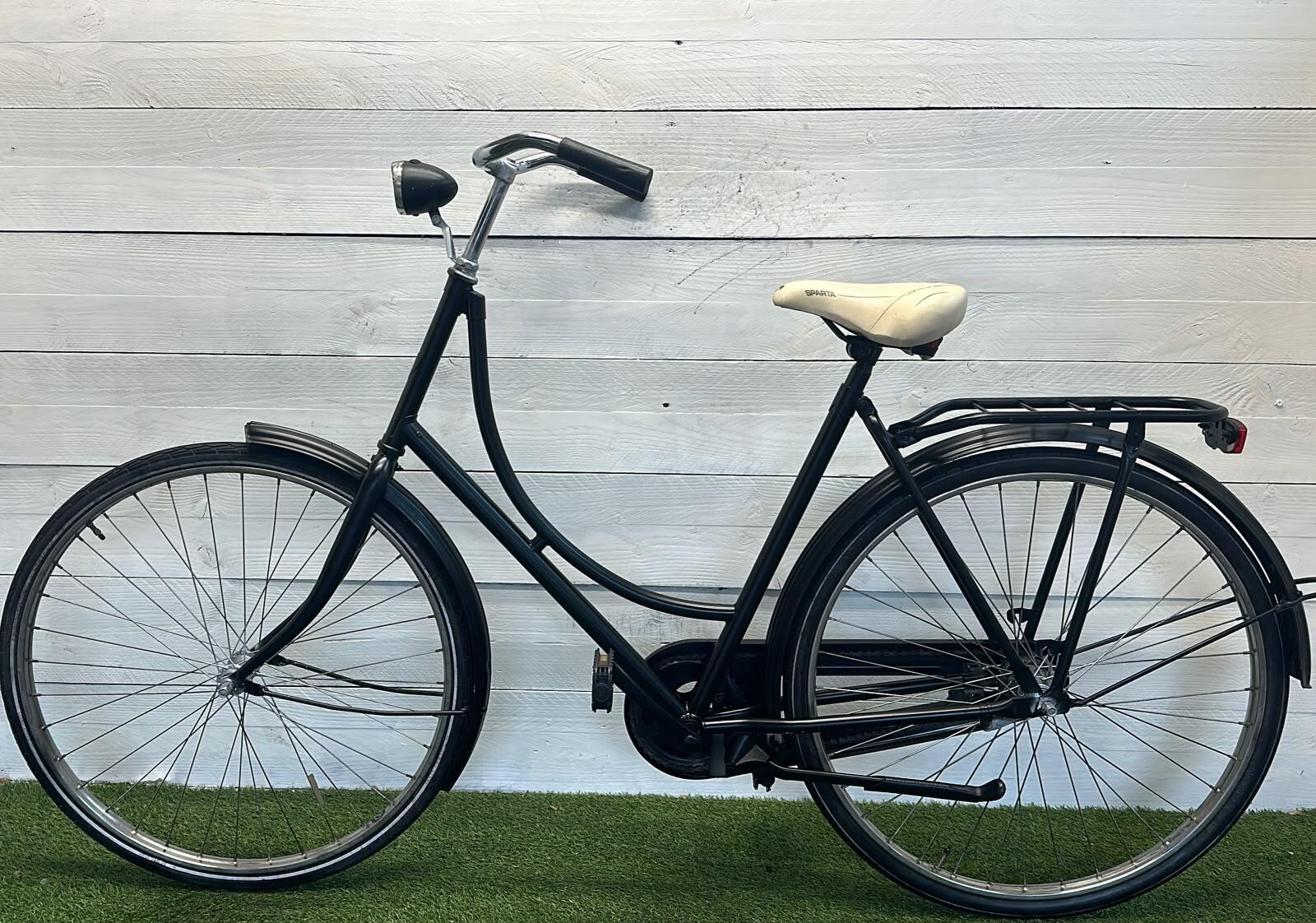 Oma-/opafiets stadsfiets 28" zwart - coasterbrake, met standaard 3/3