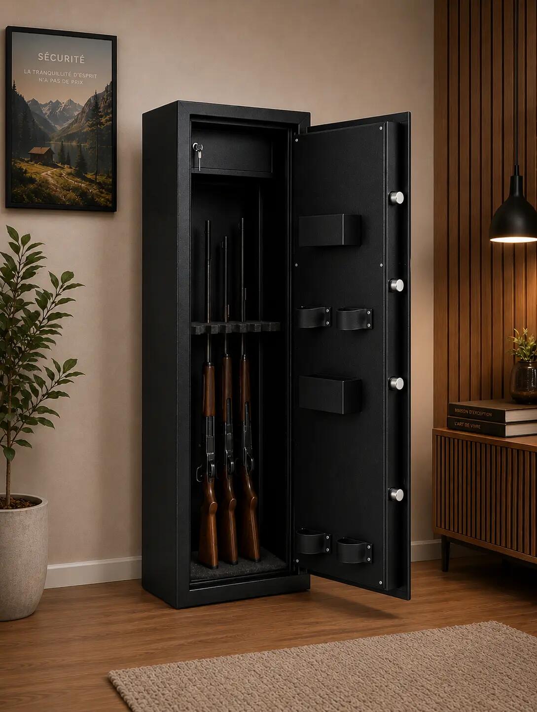 Pack Sécurité Chasse : Armoire 10 Fusils Tresorsafe + Boîte à Clés 3/7