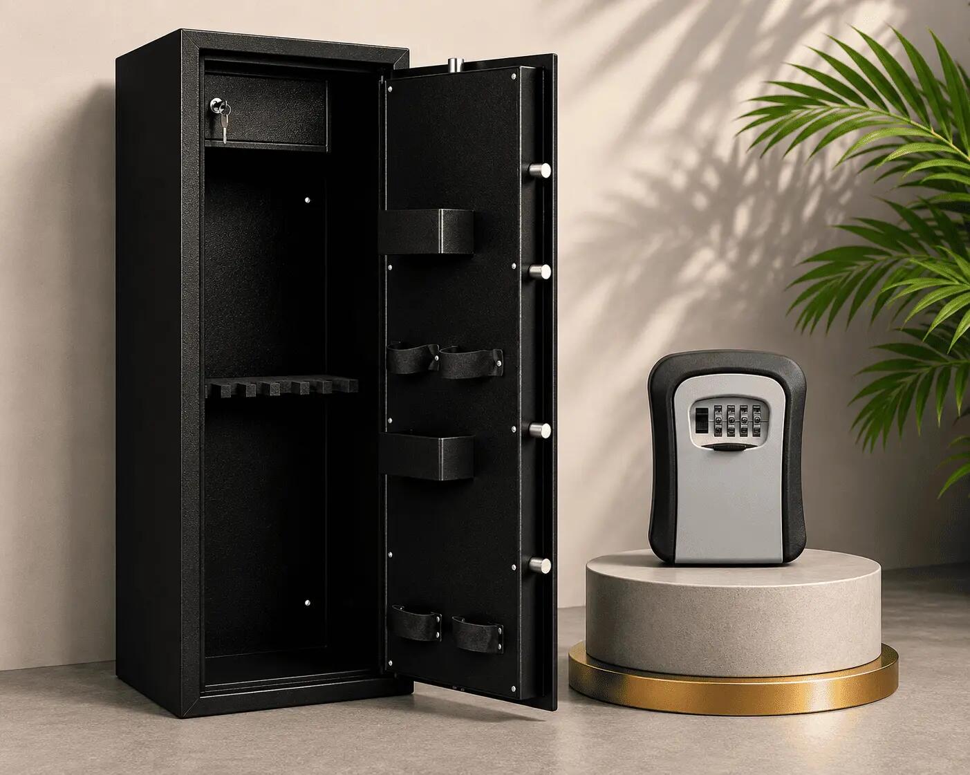 Pack Sécurité Chasse : Armoire 10 Fusils Tresorsafe + Boîte à Clés 2/7
