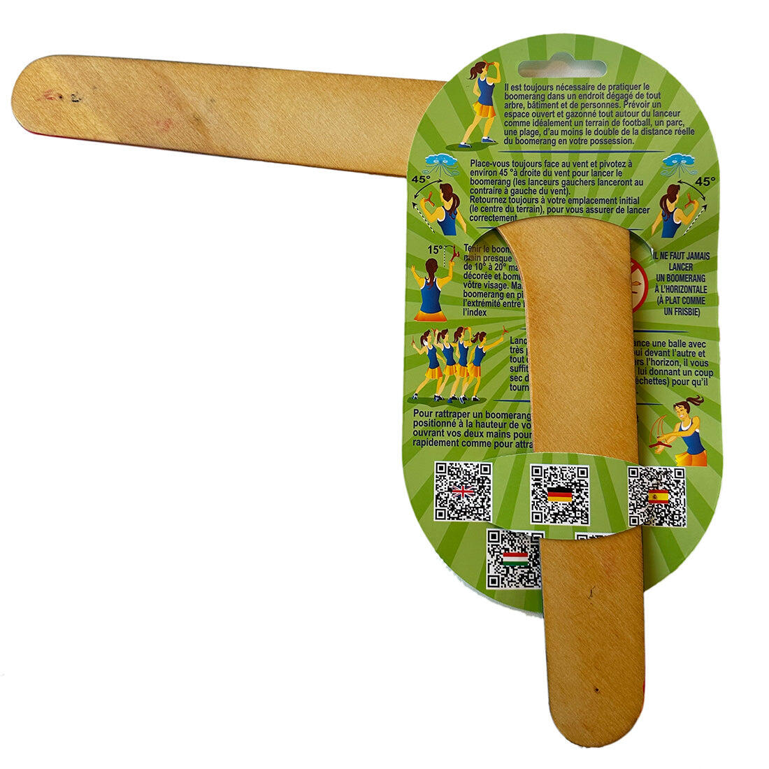 Boomerang peint à la main Wallaby Boomerang Vintage WB103 Bois 34 cm 3/3