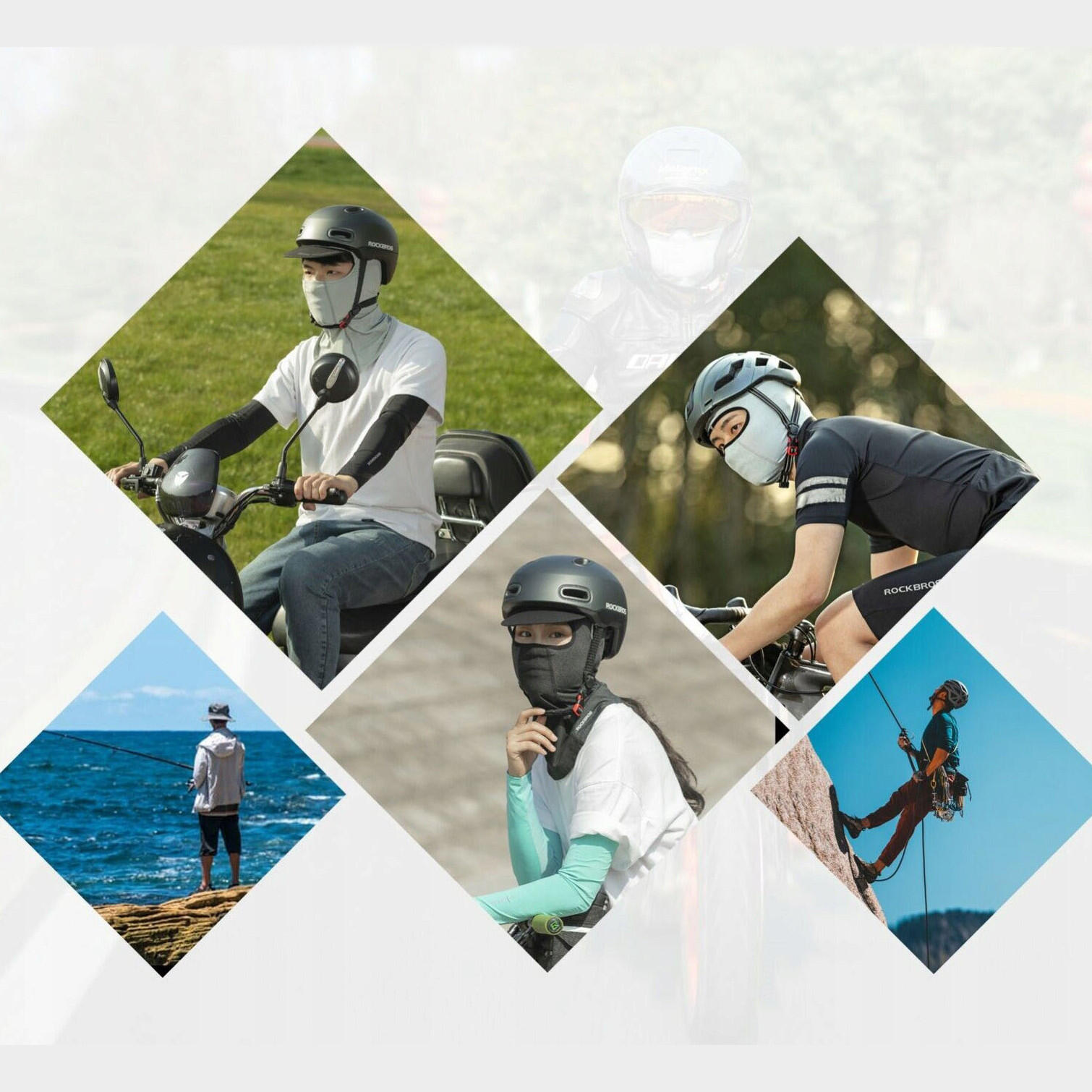 Kominiarka rowerowa motocyklowa przedłużana Balaklawa Rockbros LF8112-1 4/4