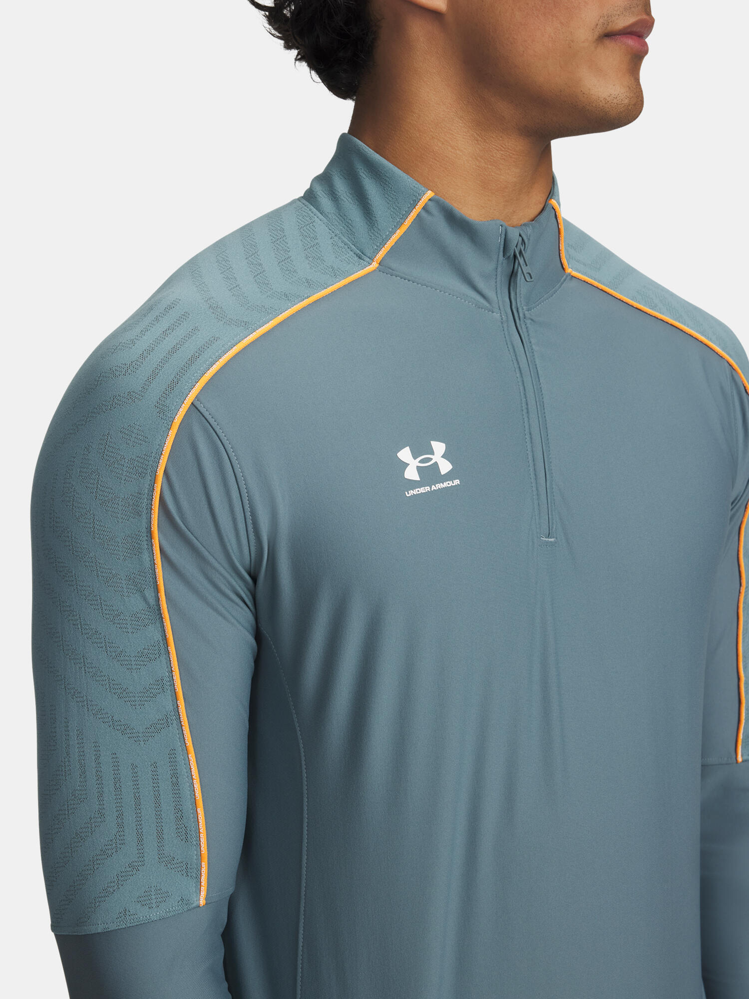 Challenger Pro Midlayer Cerniera Ad Un Quarto Uomo Under Armour Grigio Arancio 3/3