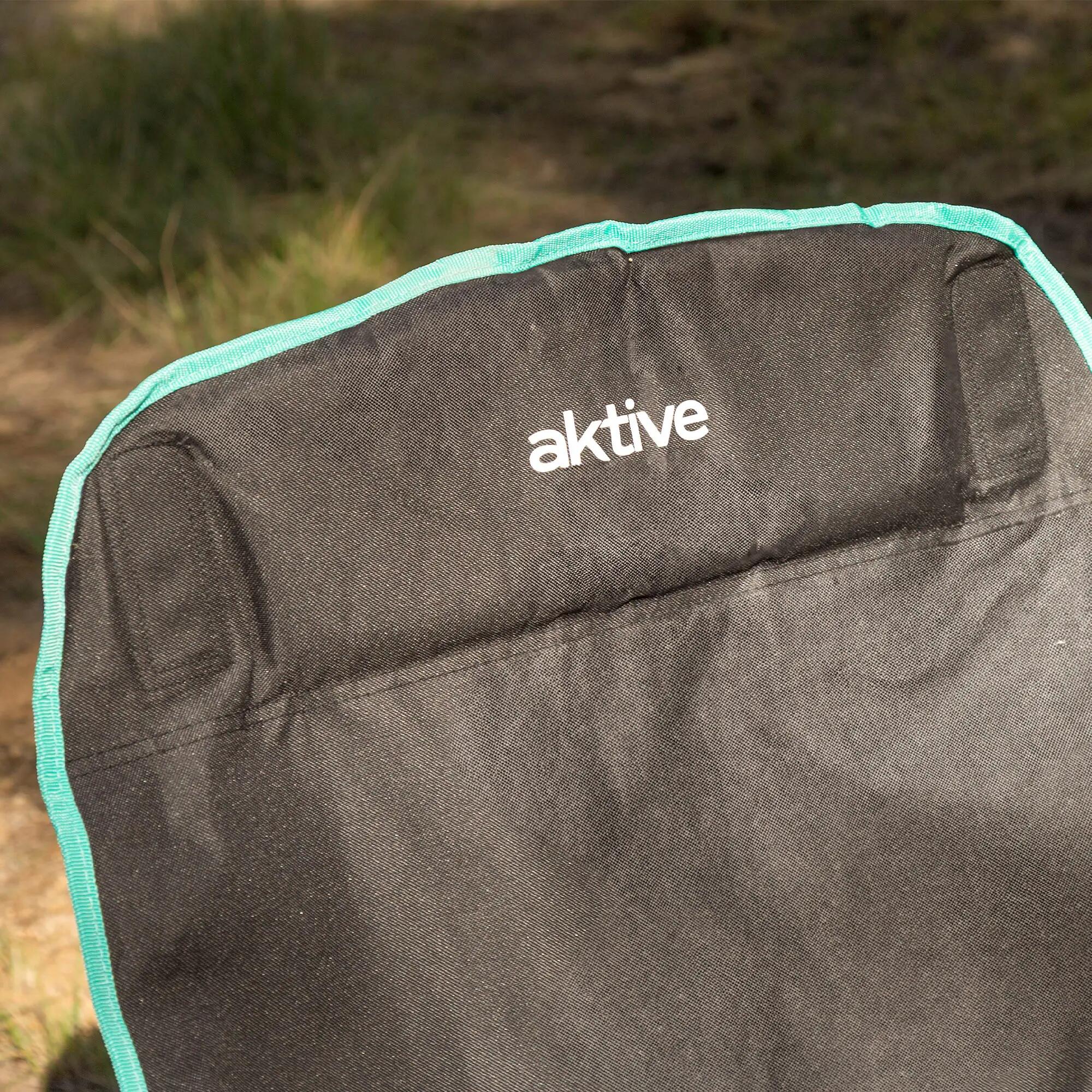 Aktive Lot de 2 chaises de camping hautes 55x45x90 cm noires 7/7