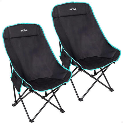 Chaise de camping pliante Aktive 55 x 45 x 90 cm, charge max. 110 kg, noire
