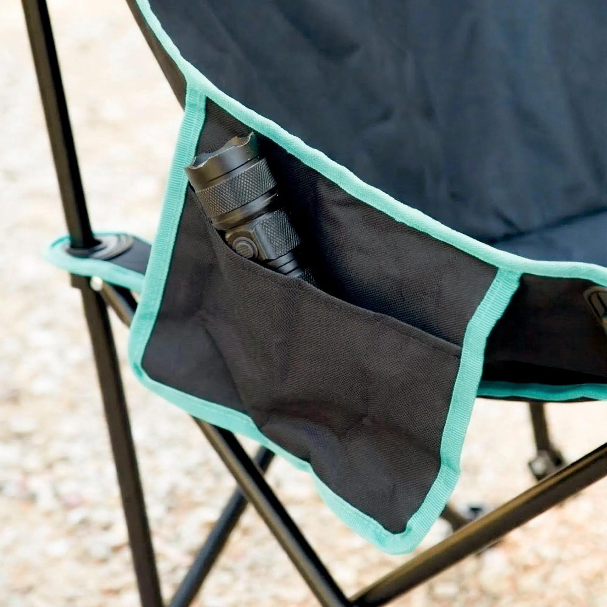 Aktive Lot de 2 chaises de camping hautes 55x45x90 cm noires 6/7