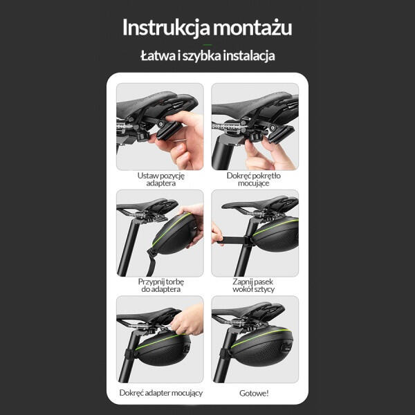 Sakwa, torba rowerowa pod siodło Rockbros B5-2 LED 6/7