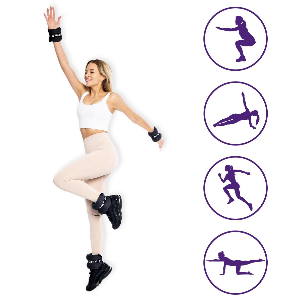 Unisex Fitness Obciążniki na Kostki i Nadgarstki 2 x 0,5 kg DrFit 7/7
