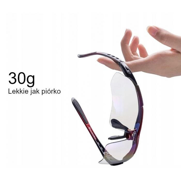 Okulary rowerowe / sportowe z polaryzacją, wymienne szkła ROCKBROS UV400 (10001) 5/7