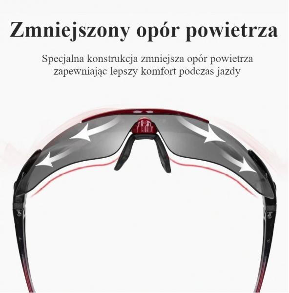 Okulary rowerowe / sportowe z polaryzacją, wymienne szkła ROCKBROS UV400 (10001) 4/7