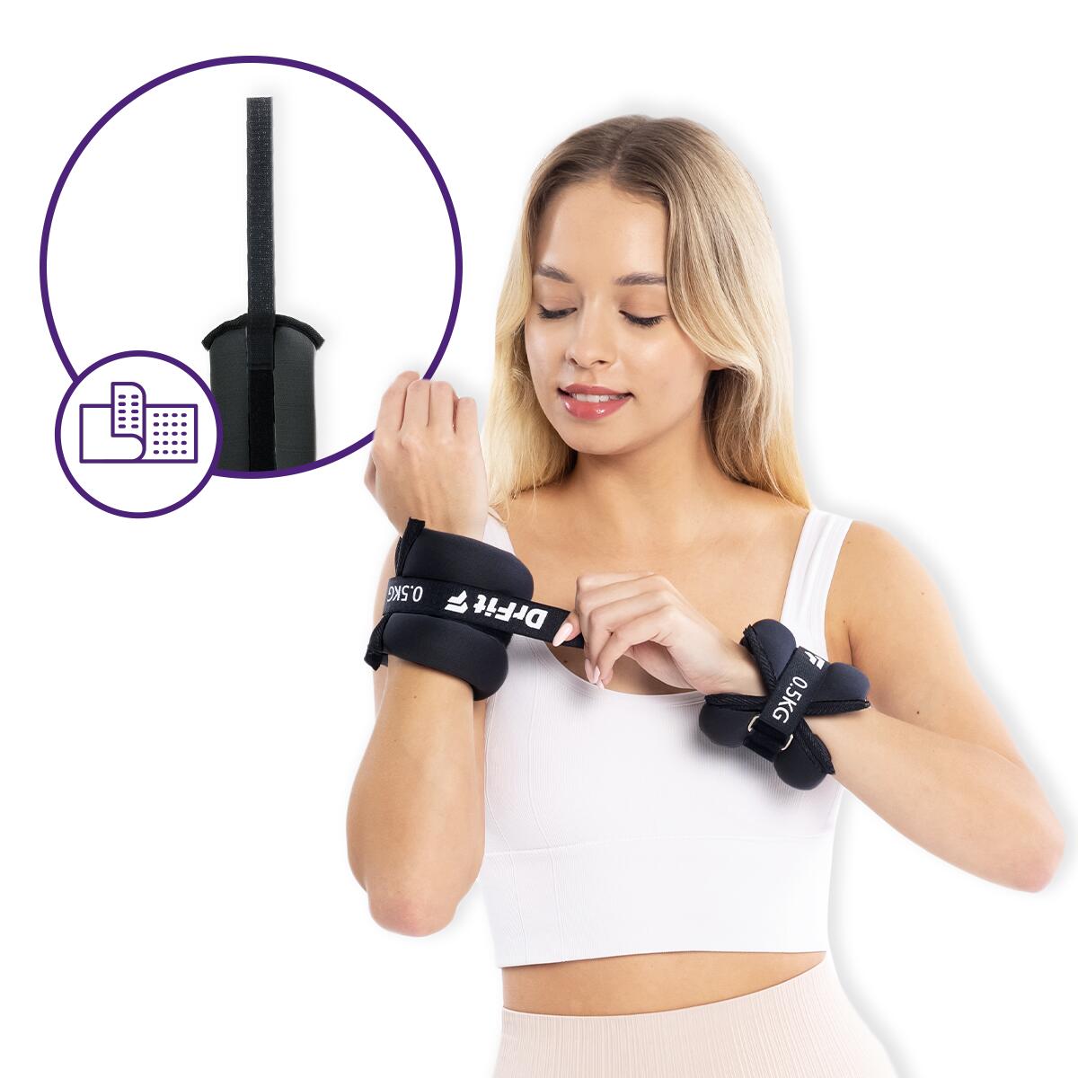 Unisex Fitness Obciążniki na Kostki i Nadgarstki 2 x 0,5 kg DrFit 5/7