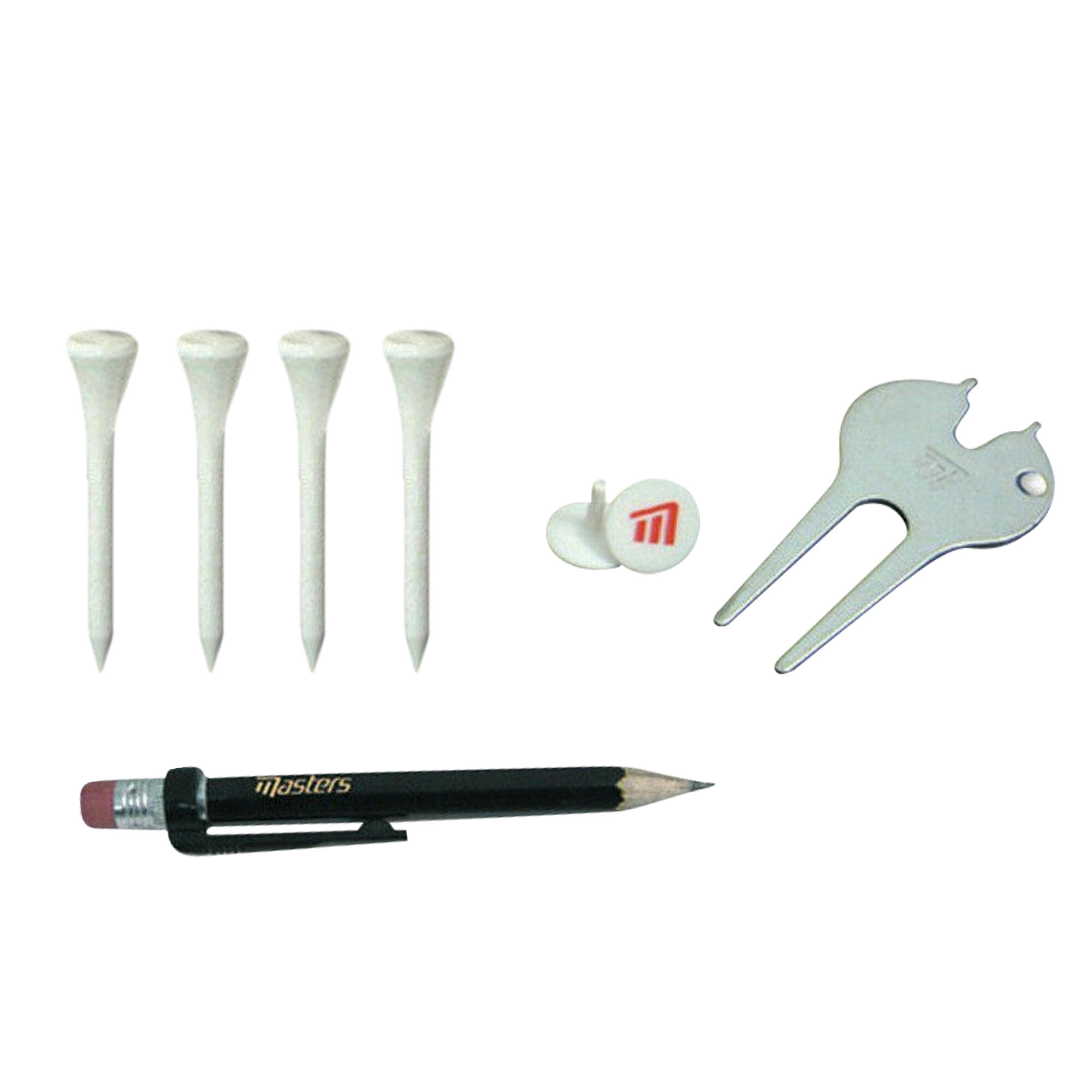 Golf Tees Set Damen und Herren Weiß/Schwarz/Silber 2/2
