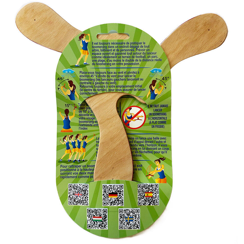 Boomerang peint à la main Wallaby Boomerang Yallingup WB105 Bois 22 cm 3/3