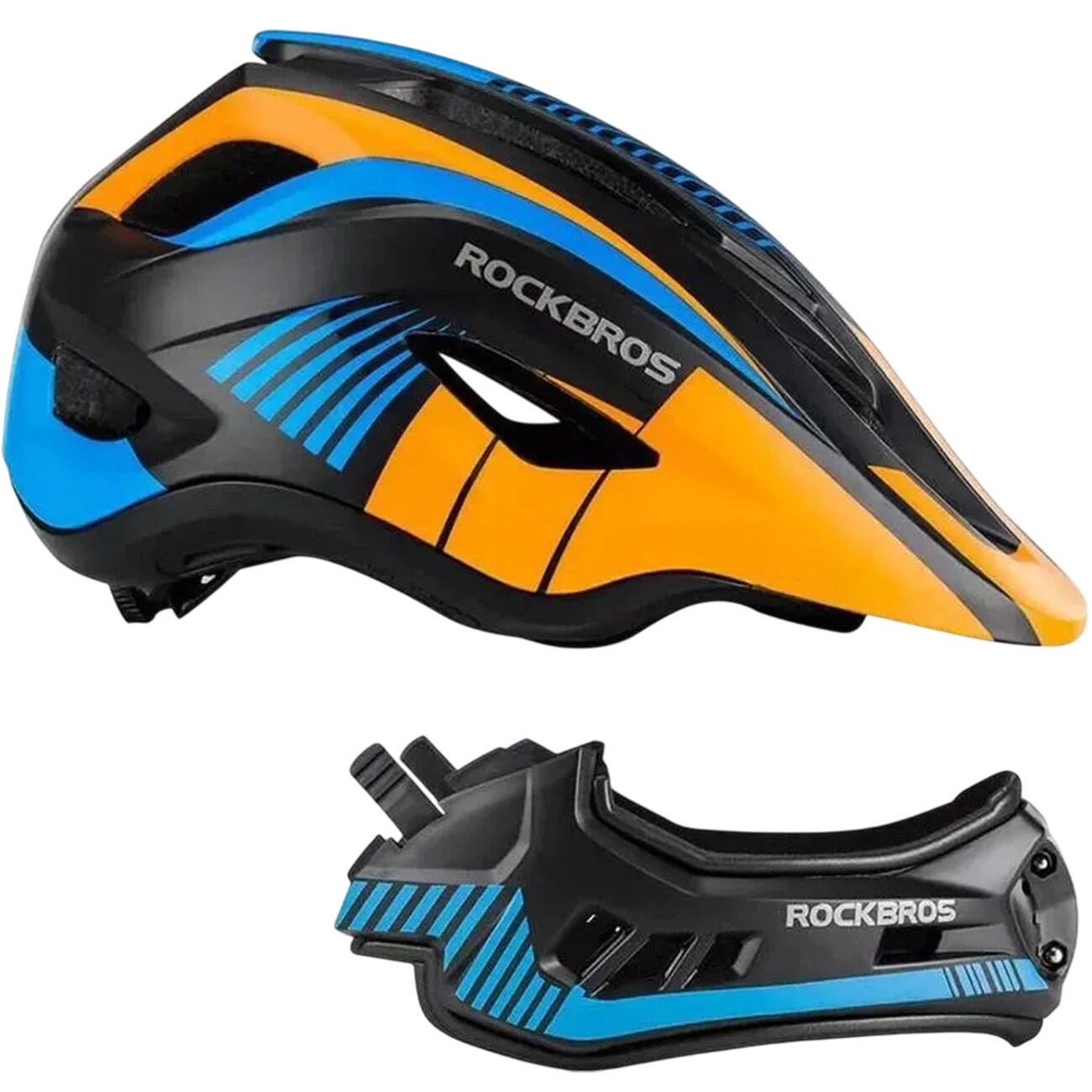 Kask dziecięcy z odpinaną osłoną podbródka FULL FACE off-road Rockbros 3/7