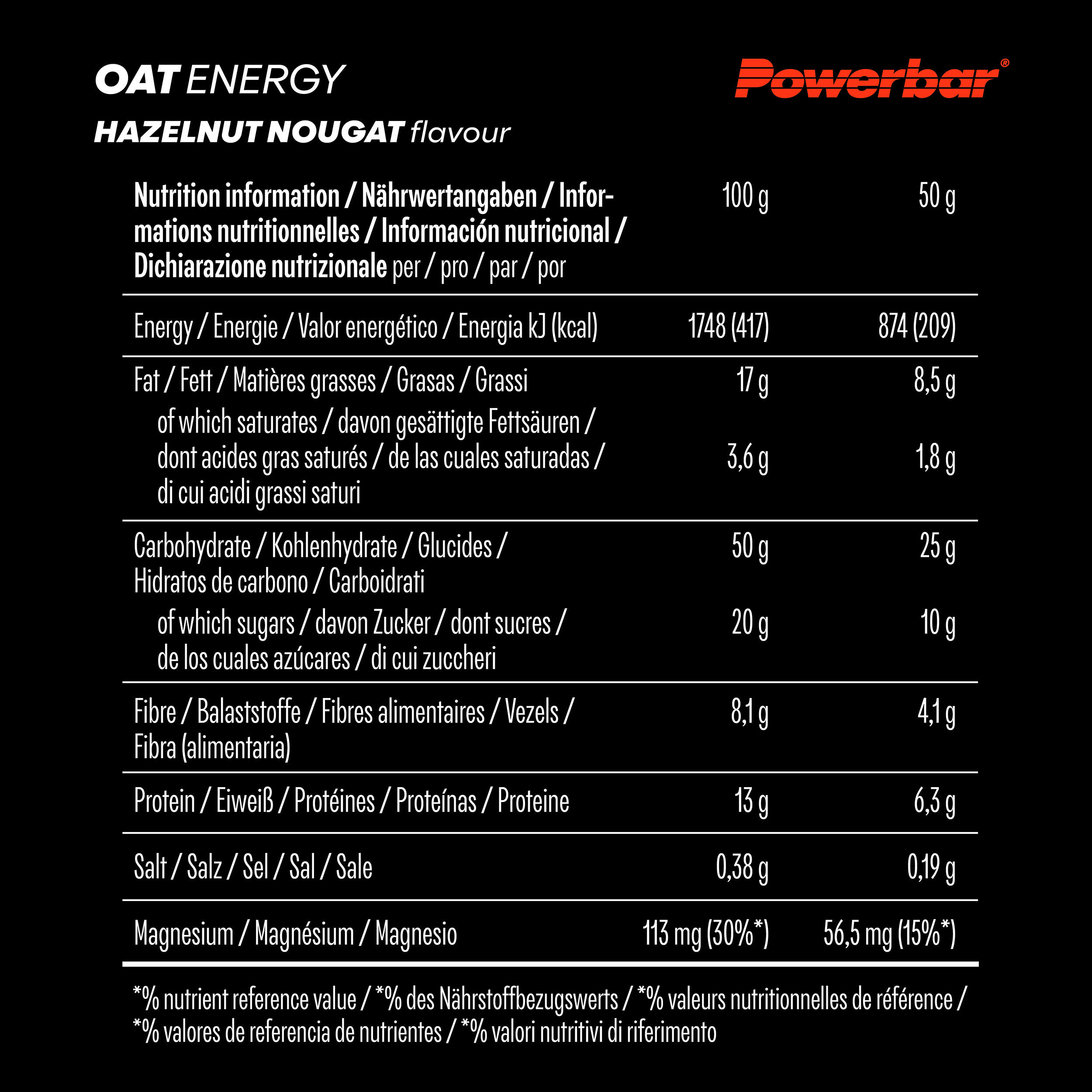 Oat Energy Hazelnut Nougat 15x50g veganer Haferriegel 5/5