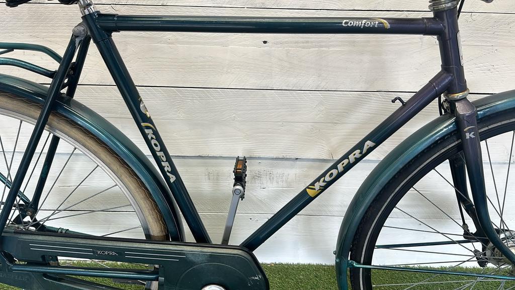 Stadsfiets groen 28" - 57 cm, 1 versnelling, met standaard 2/3