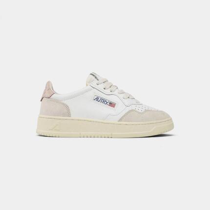Autry Medalist Leather Low White Pink (Women's)