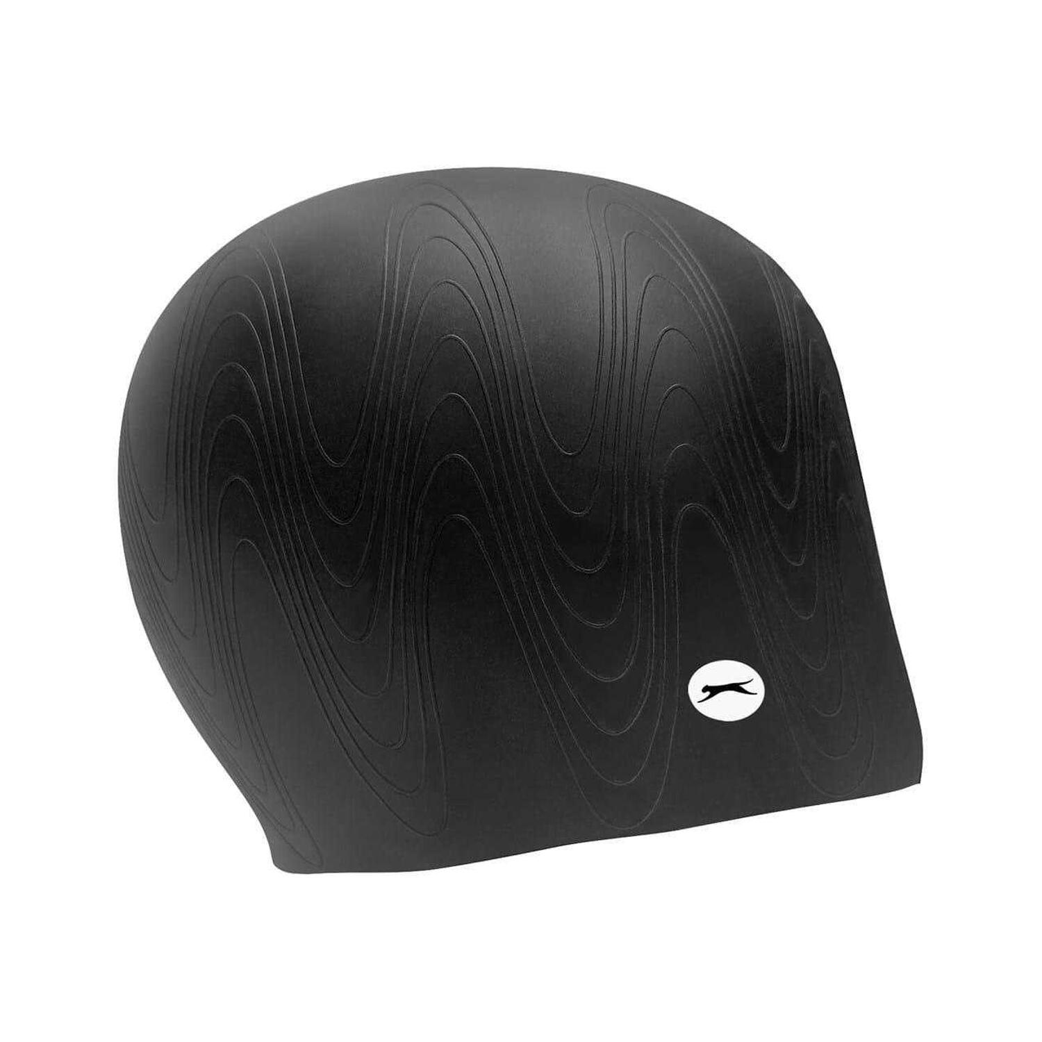 Schwimmkappe für HerrenDamen Unisex, Silikon Damen und Herren Schwarz 3/4