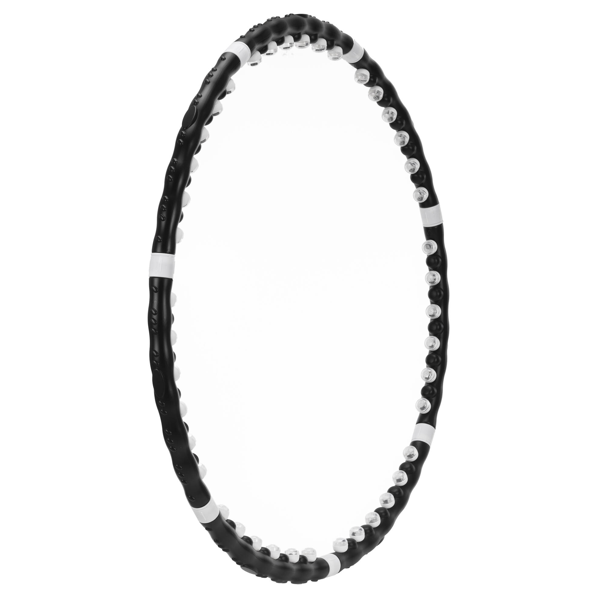 Hula hop fitness, składane 92 cm z wypustkami masującymi, czarne 2/7