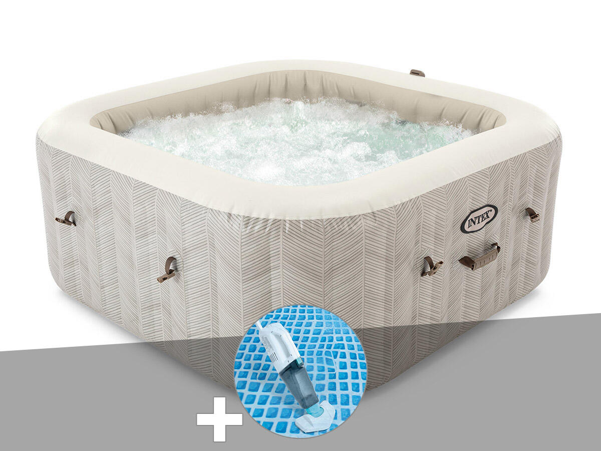 Kit spa gonflable  PureSpa Chevron carré Bulles 6 places + Aspirateur 3/5