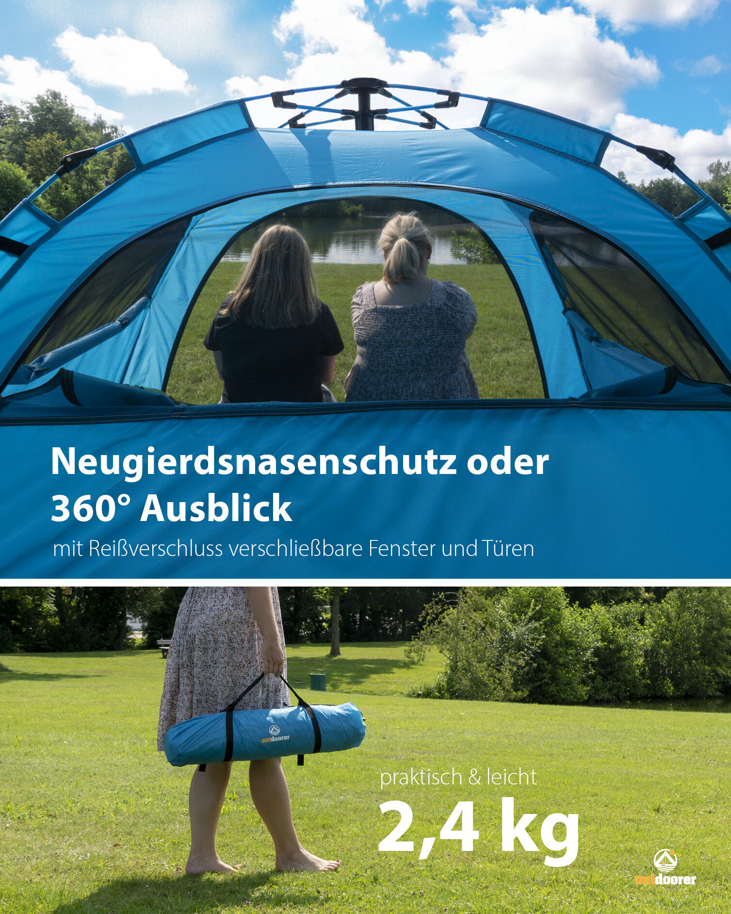 Quick Up Strandmuschel SunSnapper Alu Air - Aluminium Strandzelt,
extra leicht 4/7